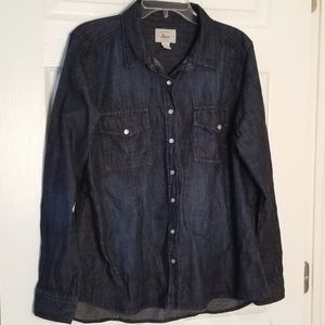 G.H. Bass dark denim long sleeved shirt